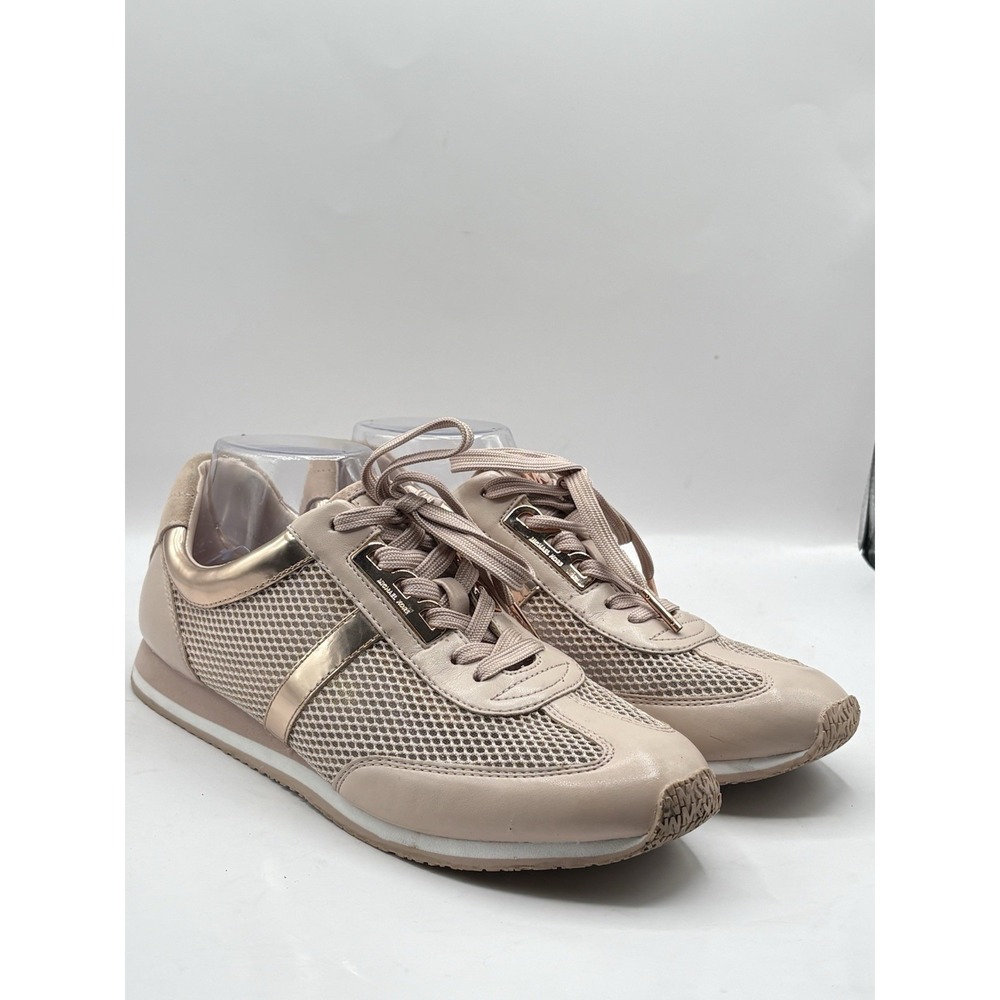 MICHAEL KORS PINK & METALLIC WOMENS TENNIS SHOE SIZE 9 SNEAKER TRAINER